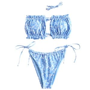 Blue floral bikini